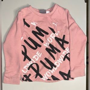 Puma, Toddler Girls, Size 4T, Sweater, Pink w/ Words